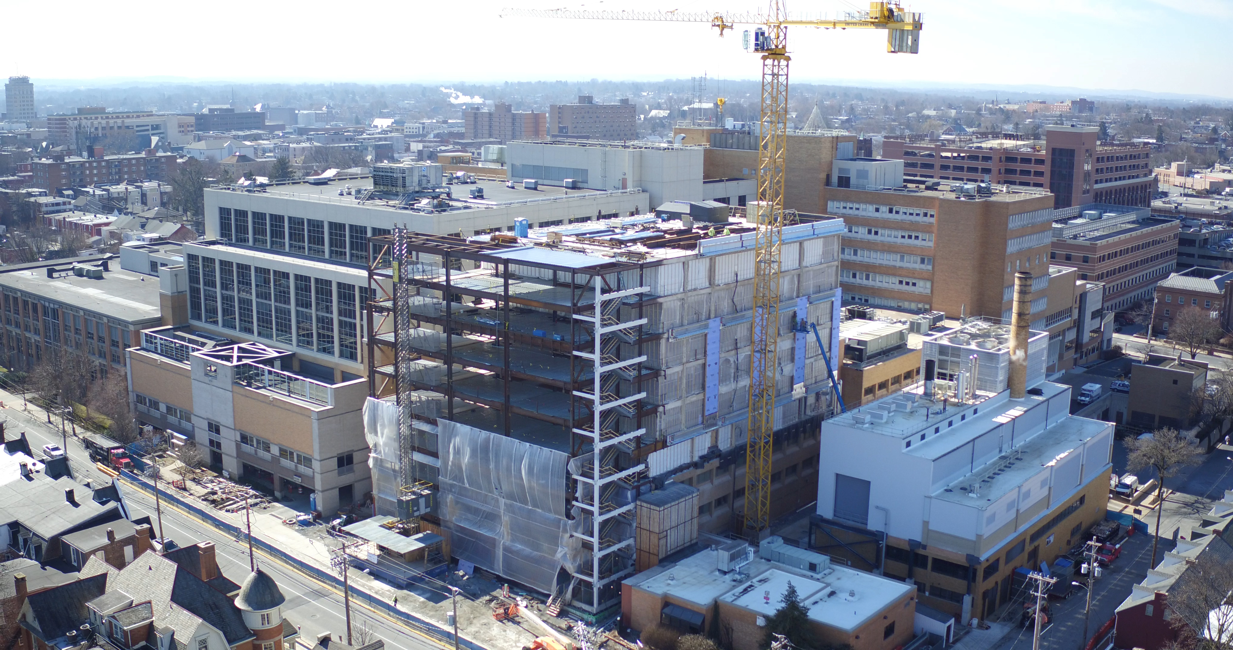 Hospital exterior during construction