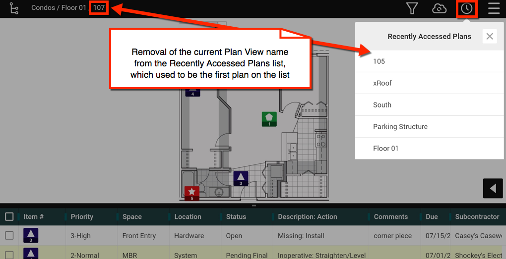 Recently Accessed Plans