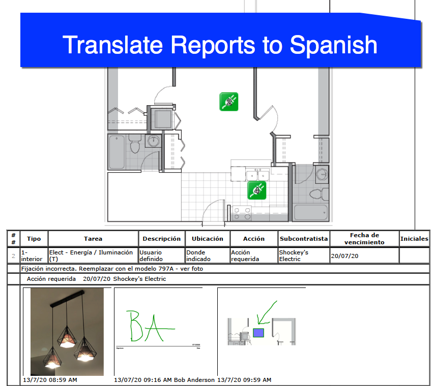 Quiz 16 Have you translated punch list reports to Spanish, Chinese